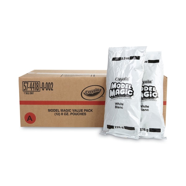 Model Magic Modeling Compound, 8 oz Packs, White, 6 lbs, PK12
